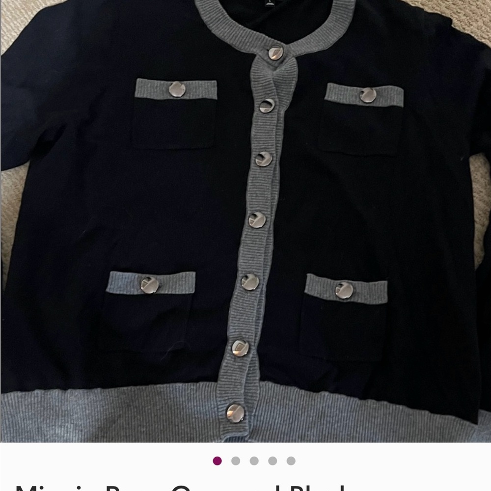 Non Smoking & Pet Free Home. Worn once .Minnie Rose Black and Gray Knit Cardigan